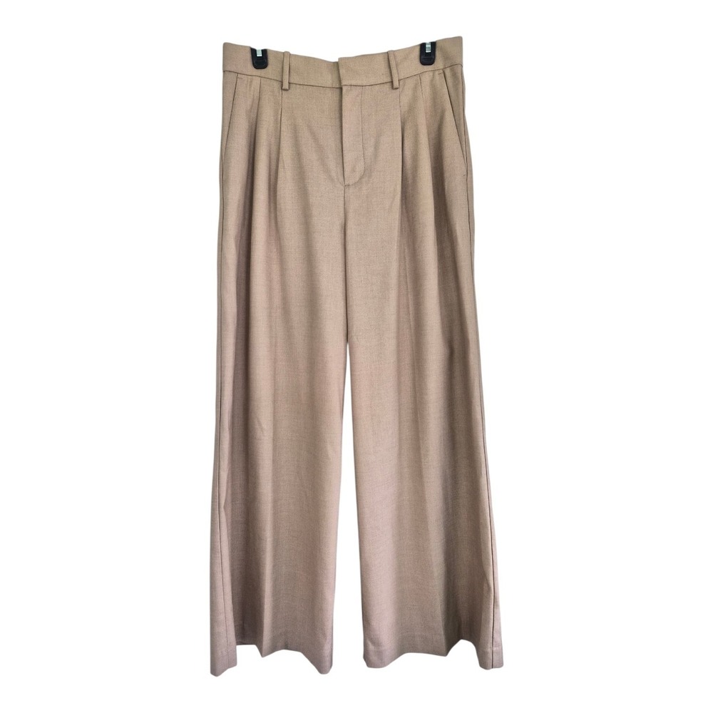 Madewell The Harlow Super Wide Leg Trouser Pants Tan Size 2 Pleated High Rise